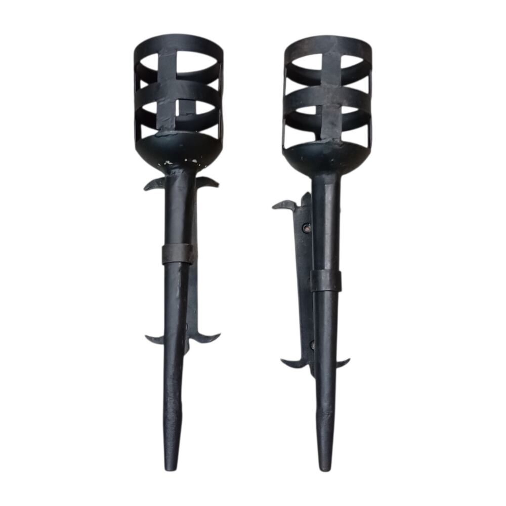 Pair Of Medieval Style Torch Wall Sconces/ Wall Candle Holders, 16" long